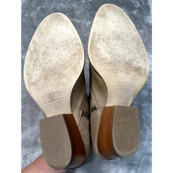 Silent D Anthropologie WhatX Tan Leather Ankle Boots Womens Size EU 39 US 8 - Picture 5 of 8